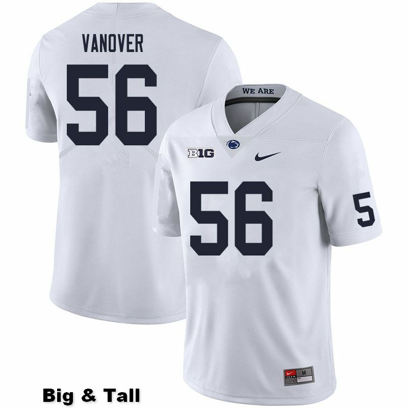 NCAA Nike Men's Penn State Nittany Lions Amin Vanover #56 College Football Authentic Big & Tall White Stitched Jersey ZSU5398GX